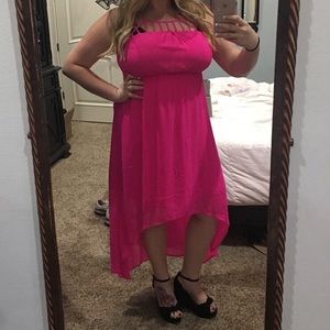 Torrid Hot Pink High-Low Dress